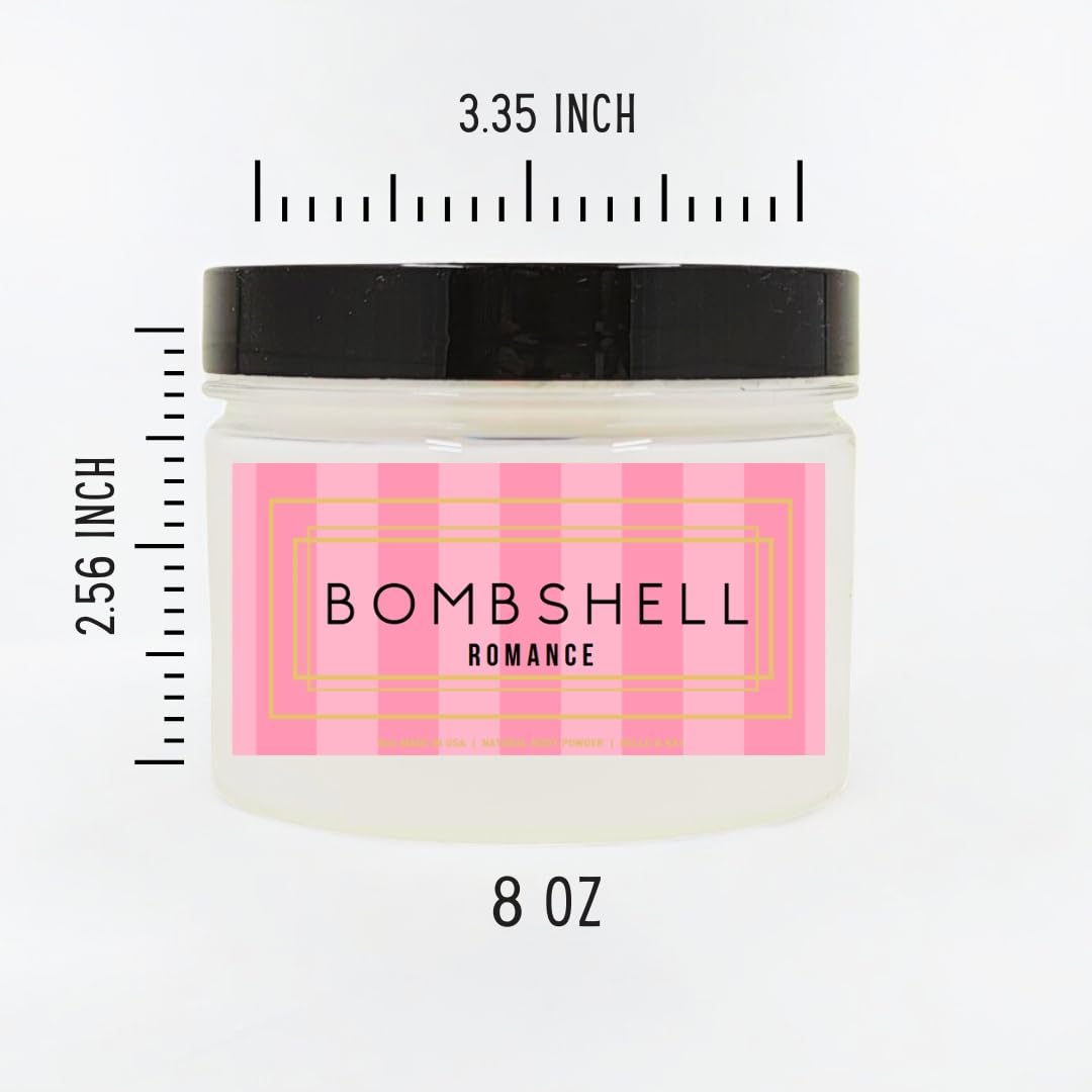 Bombshell Romance Scented Body Powder for Men & Women, Talc-Free, 8oz