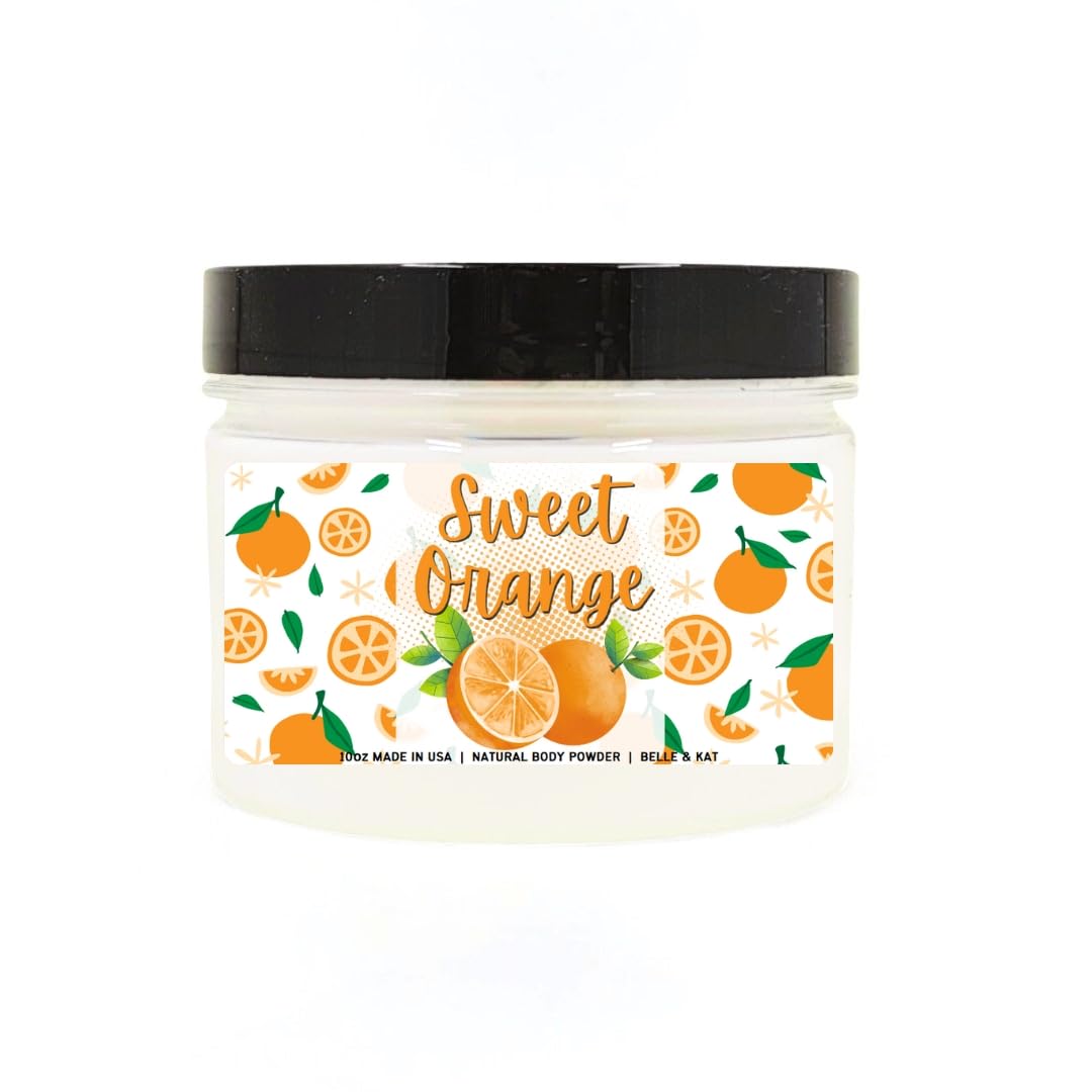 Sweet Orange Scented Body Powder for Men & Women, Talc-Free, 8oz
