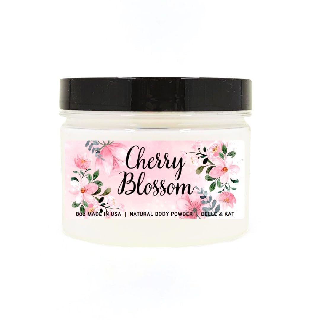 Cherry Blossom Scented Body Powder for Men & Women, Talc-Free, 8oz