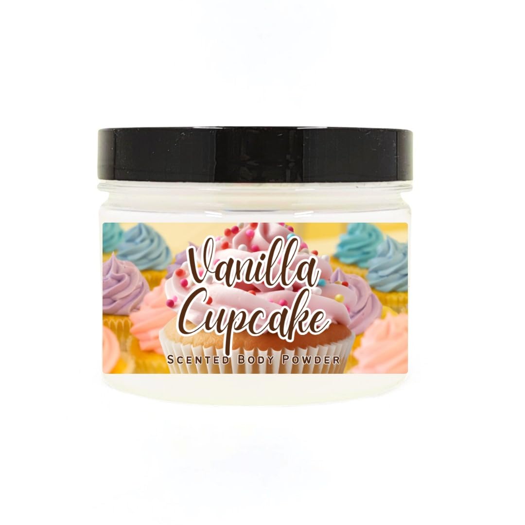 Vanilla Cupcake Scented Body Powder for Men & Women, Talc-Free, 8oz