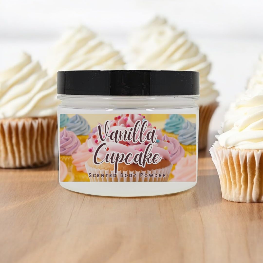 Vanilla Cupcake Scented Body Powder for Men & Women, Talc-Free, 8oz