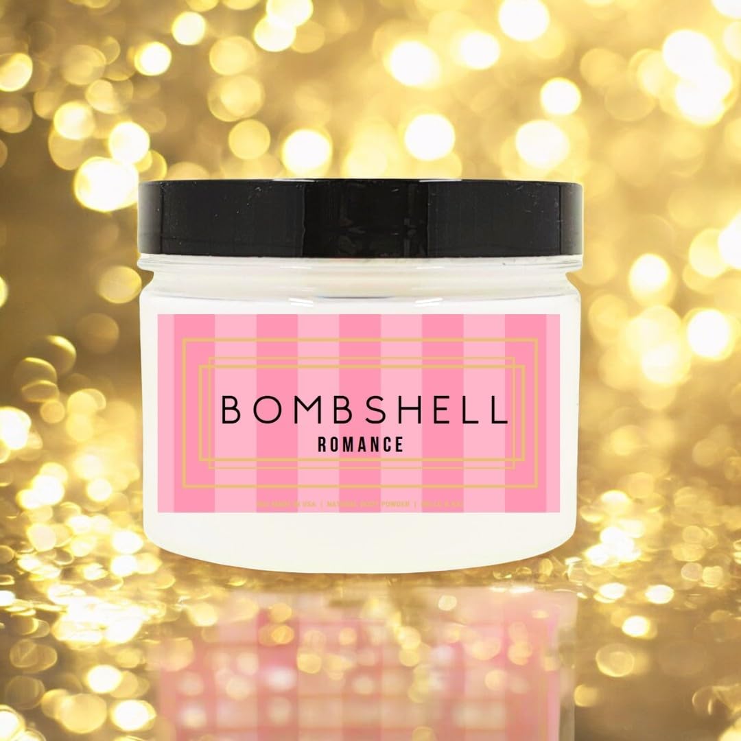 Bombshell Romance Scented Body Powder for Men & Women, Talc-Free, 8oz