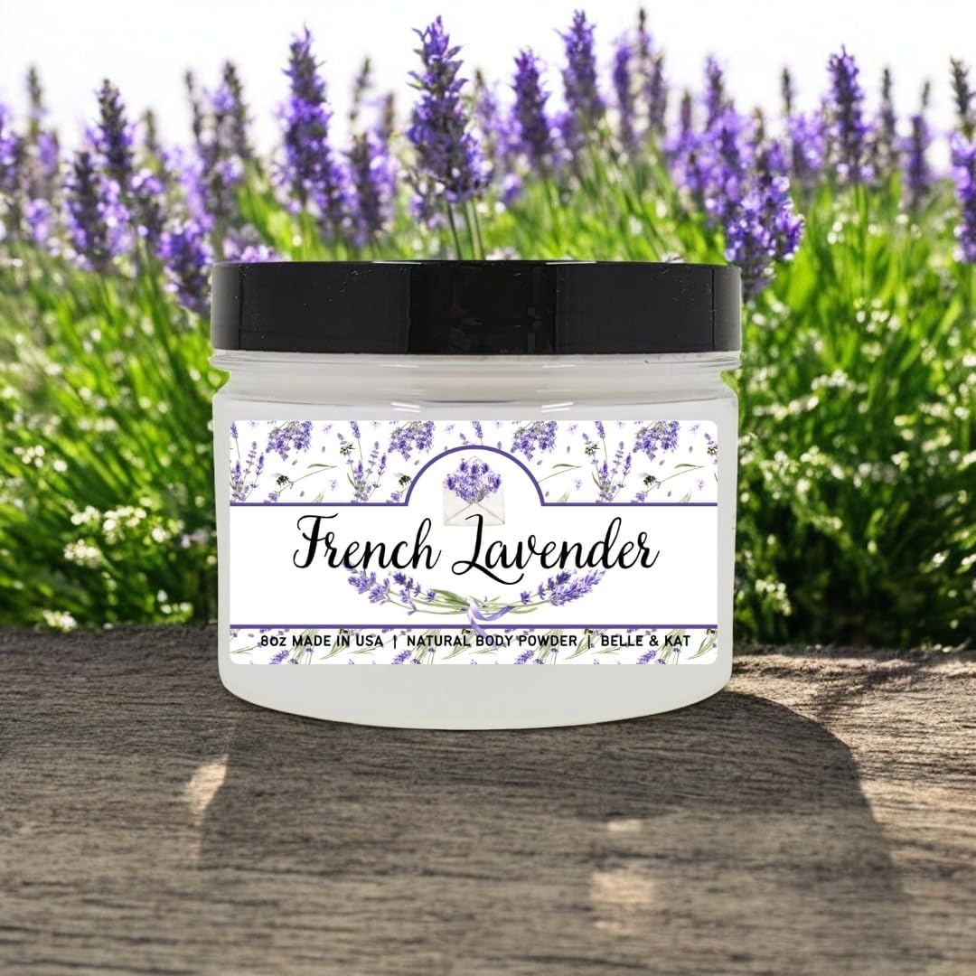 lavender flower powder French Lavender Scented Body Powder for Men & Women, Talc-Free, 8oz