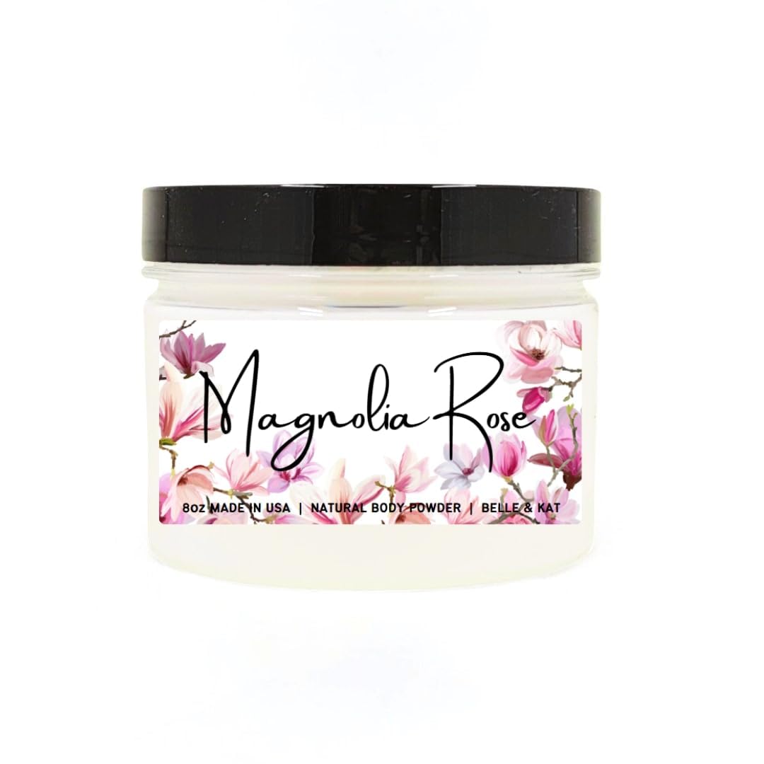 Magnolia Rose Scented Body Powder for Men & Women, Talc-Free, 8oz