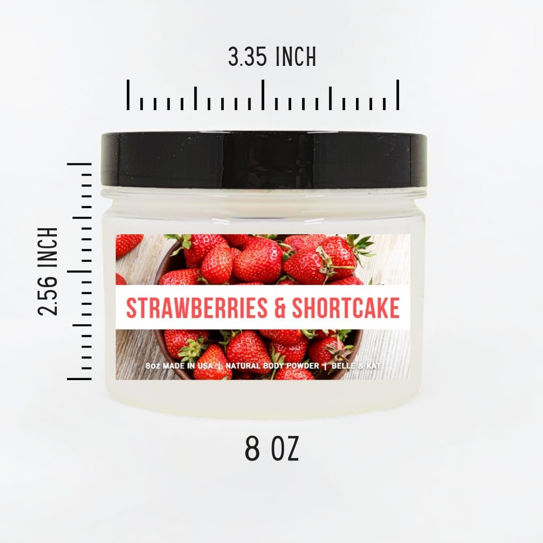 Strawberry Shortcake Scented Body Powder for Men & Women, Talc-Free, 8oz
