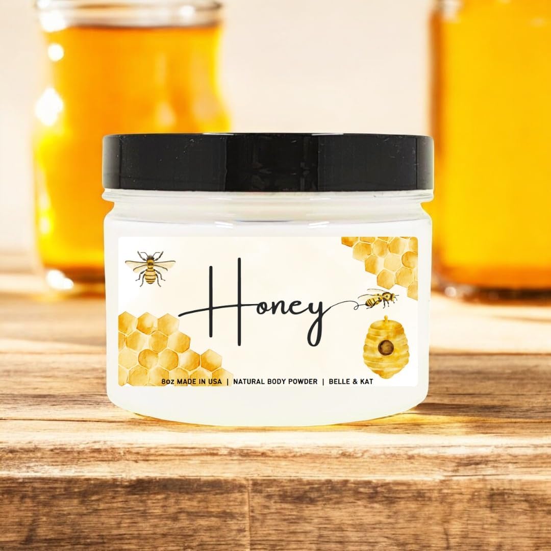 Honey Scented Body Powder for Men & Women, Talc-Free, 8oz – BELLE & KAT