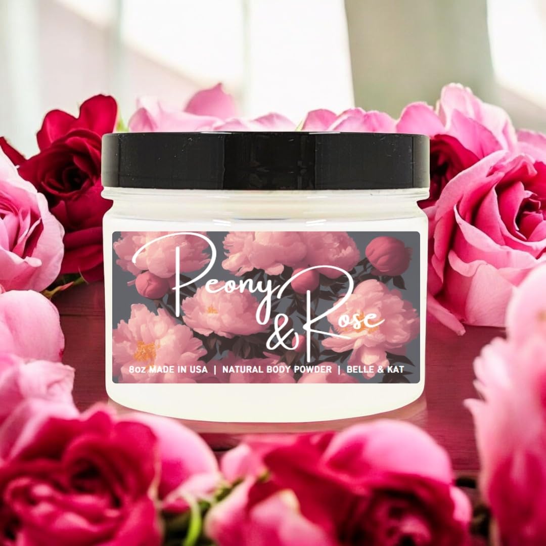 Peony & Rose Scented Body Powder for Men & Women, Talc-Free, 8oz ...