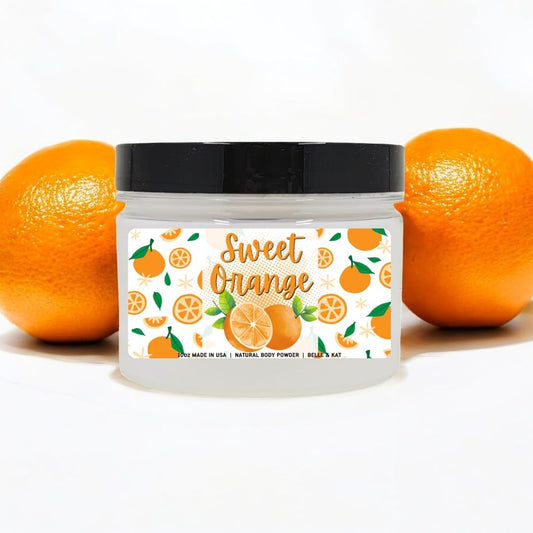 Sweet Orange Scented Body Powder for Men & Women, Talc-Free, 8oz