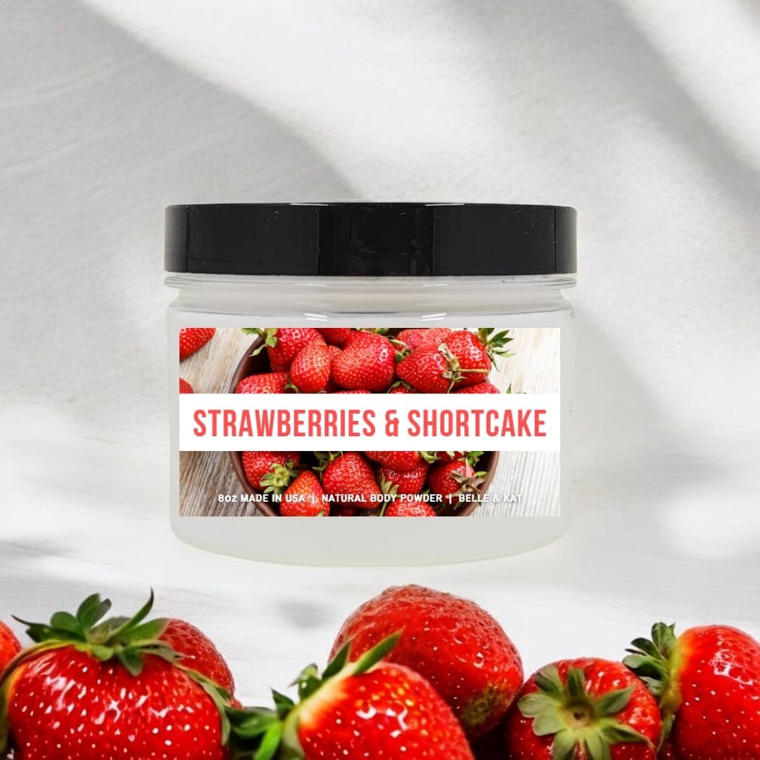 Strawberry Shortcake Scented Body Powder for Men & Women, Talc-Free, 8oz