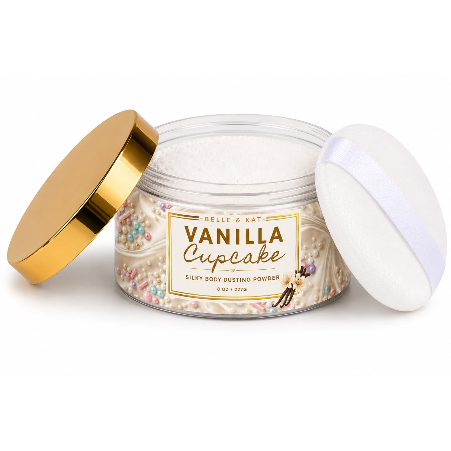 Vanilla Cupcake Scented Body Powder for Men & Women, Talc-Free, 8oz