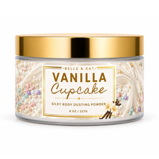 Vanilla Cupcake Scented Body Powder for Men & Women, Talc-Free, 8oz