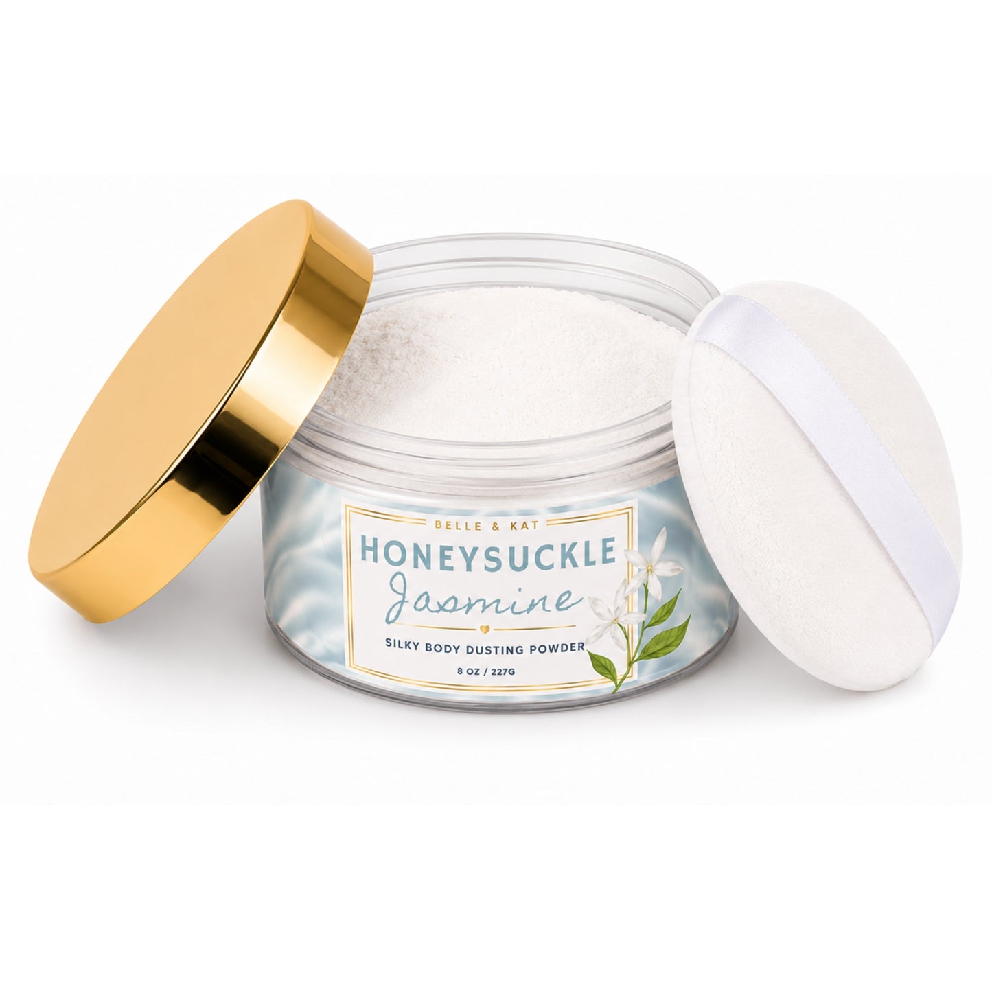Honeysuckle Jasmine Scented Body Powder for Men & Women, Talc-Free, 8oz