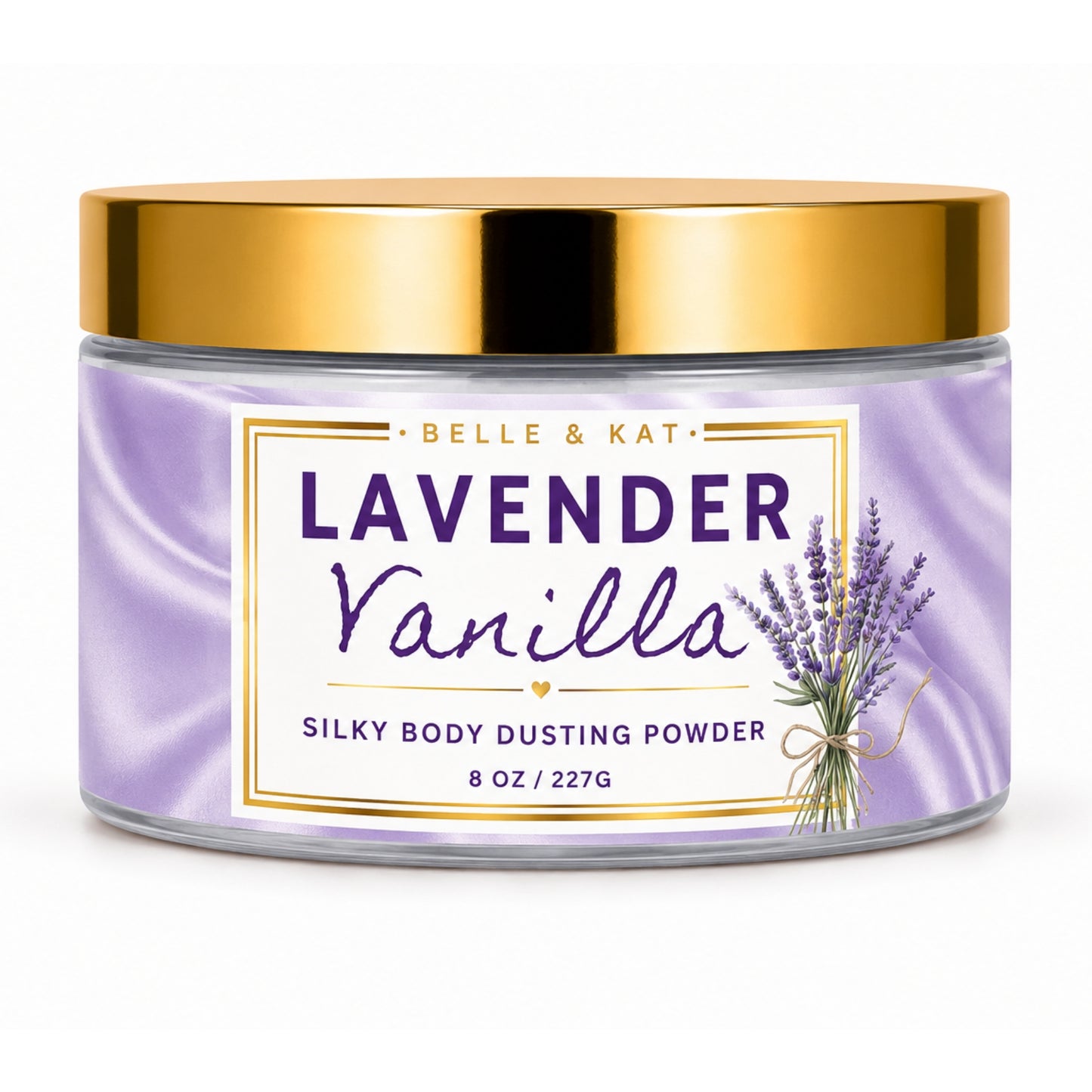 Lavender Vanilla Scented Body Powder for Men & Women, Talc-Free, 8oz
