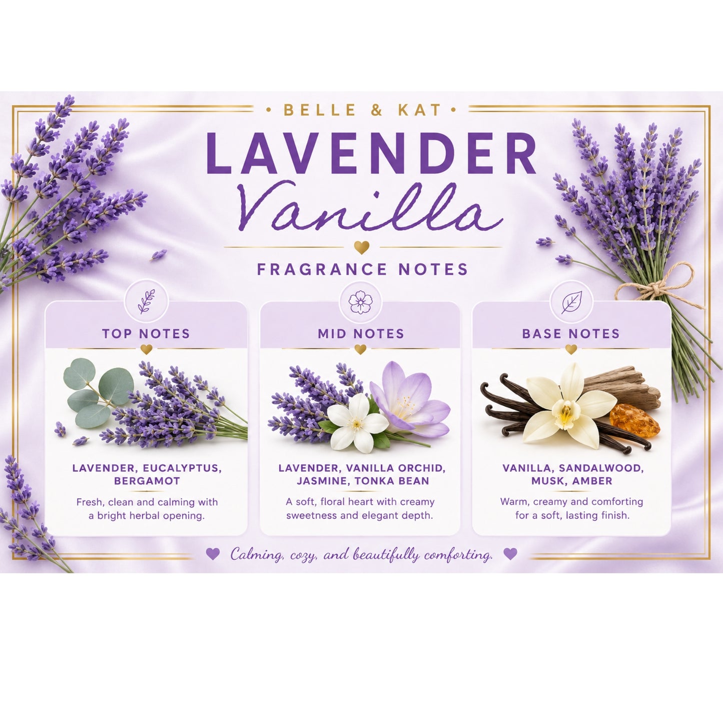 Lavender Vanilla Scented Body Powder for Men & Women, Talc-Free, 8oz