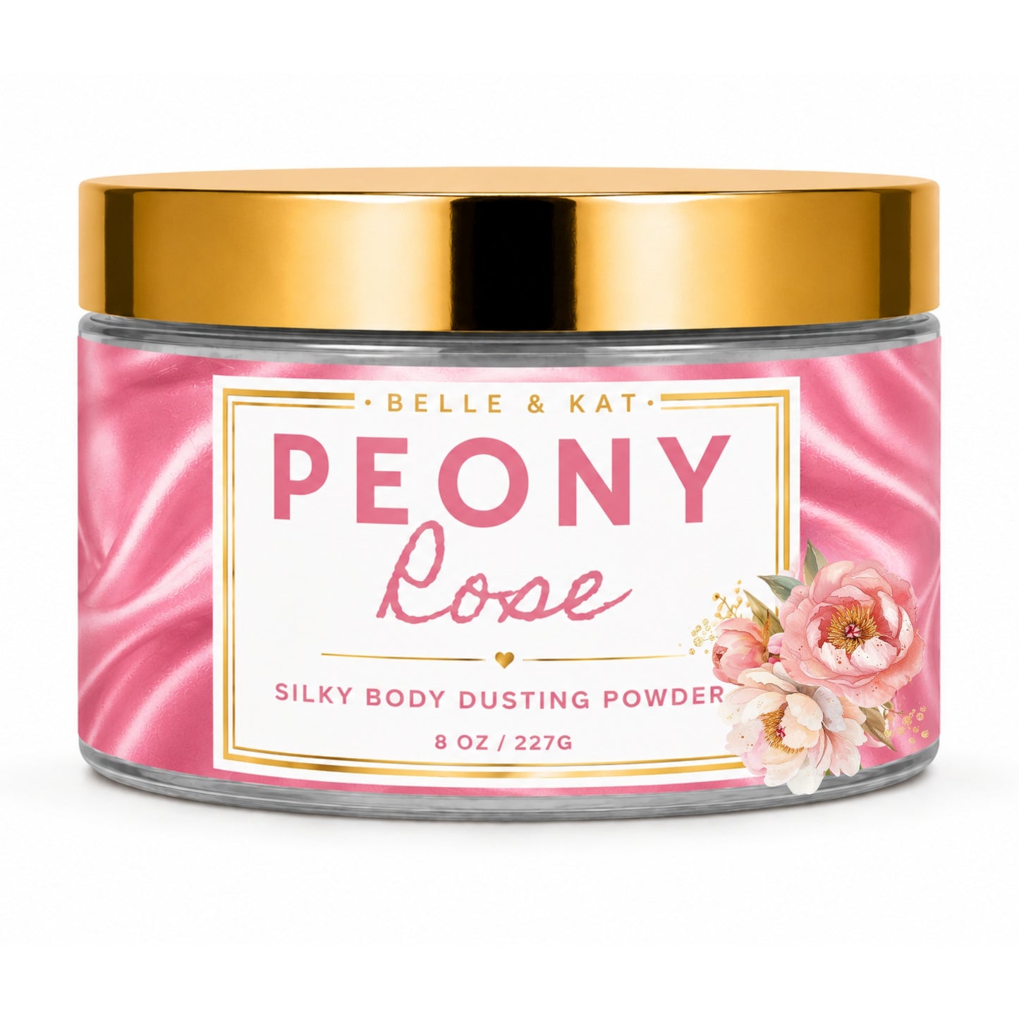 Peony & Rose Scented Body Powder for Men & Women, Talc-Free, 8oz