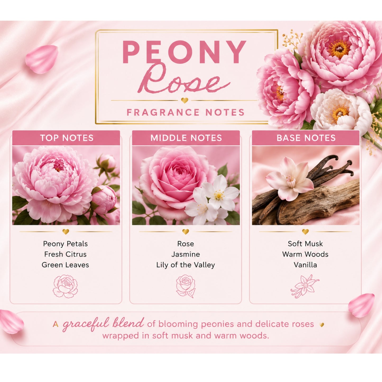 Peony & Rose Scented Body Powder for Men & Women, Talc-Free, 8oz