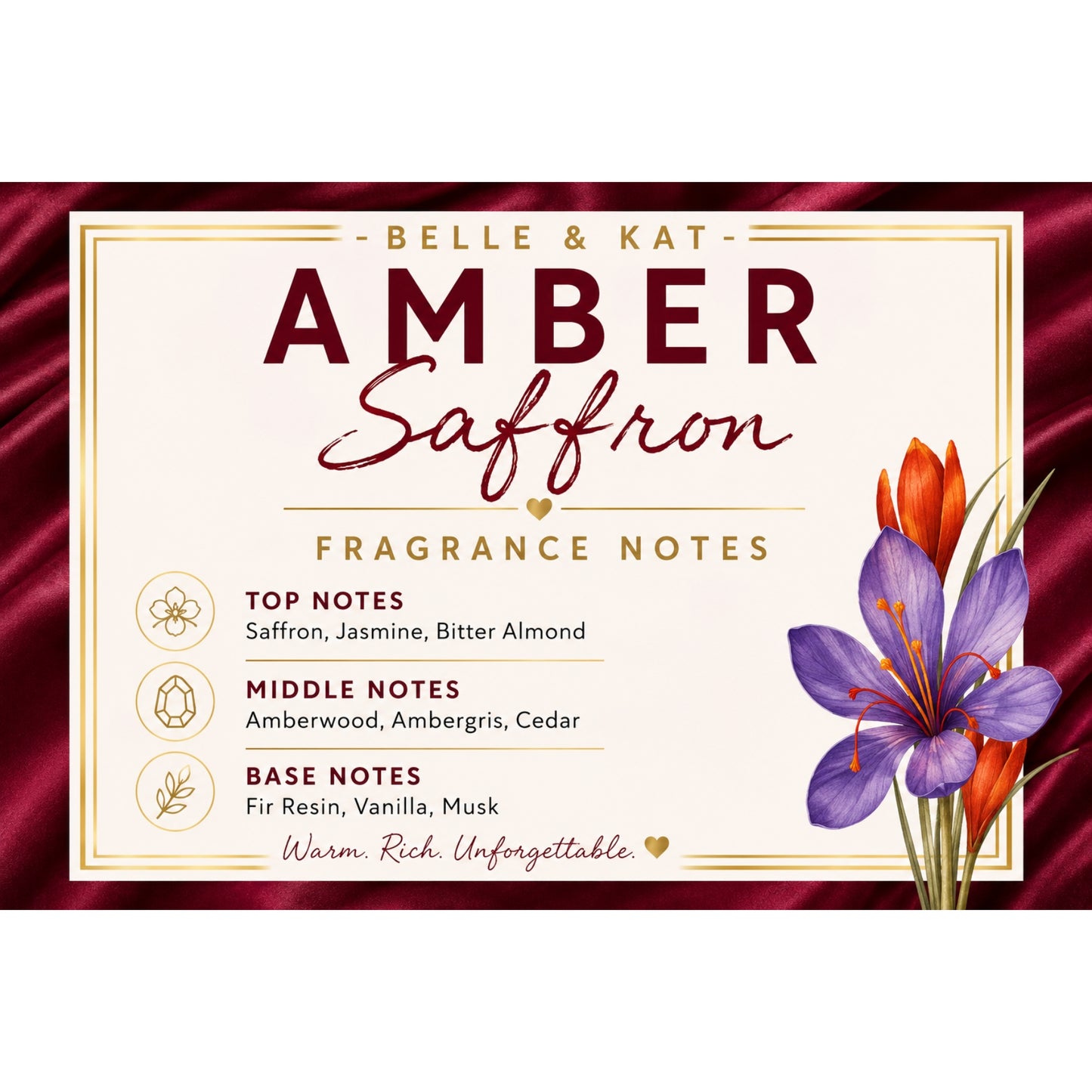 Amber Saffron Scented Body Powder for Men & Women, Talc-Free, 8oz