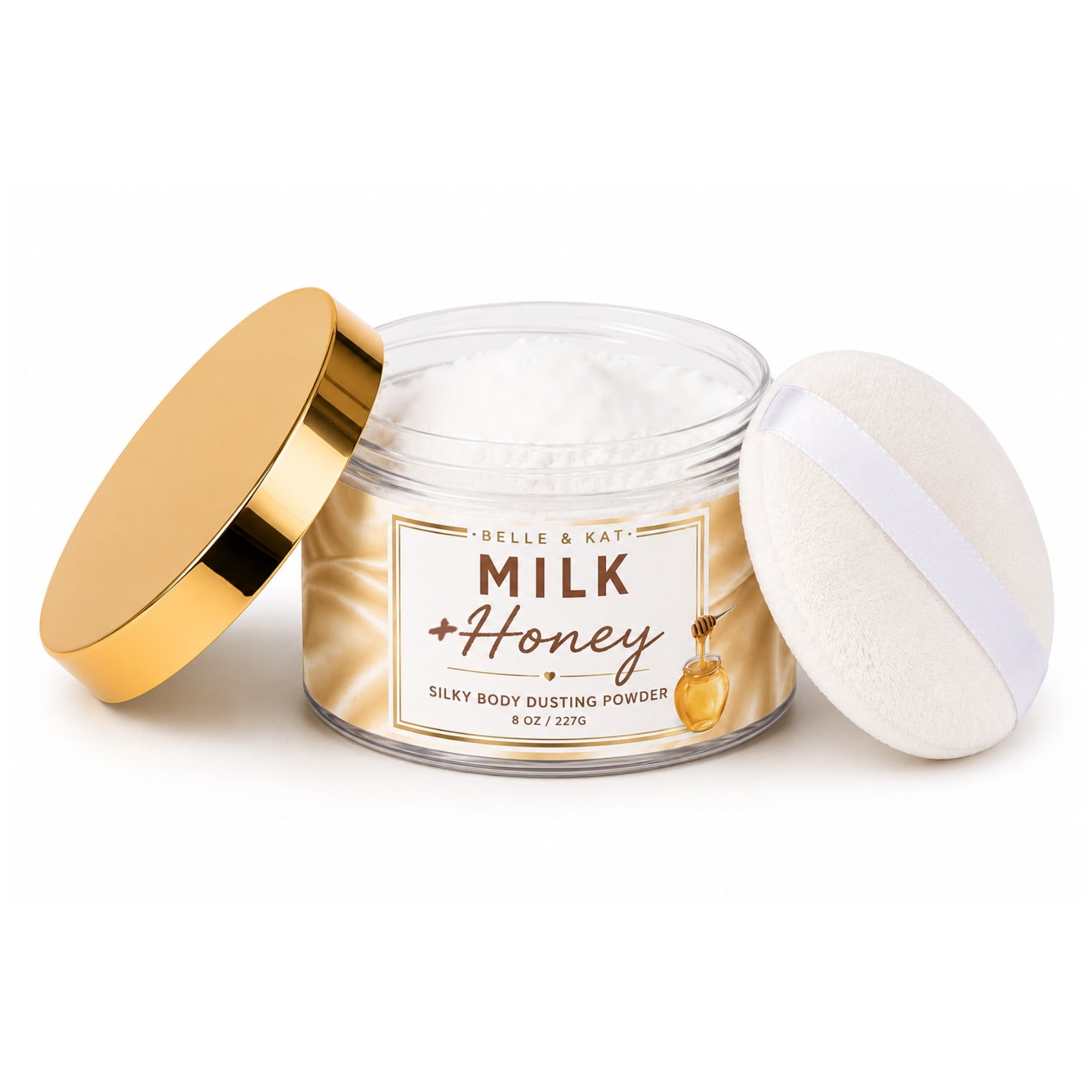 Milk & Honey Scented Body Powder for Men & Women, Talc-Free, 8oz